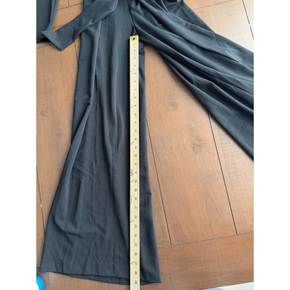 Flying Tomato Womens Baltic Born Long Sleeve Wrap Wide Leg Jumpsuit Black Size M - Picture 5 of 11